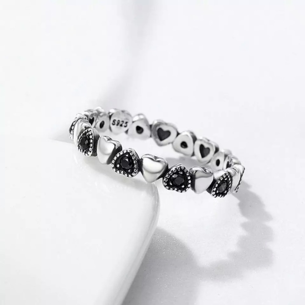 925 sterling silver stackable heart ring - Picture 2 of 3